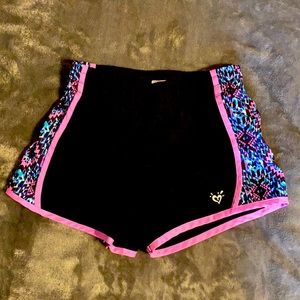 Girls black and pink action shorts